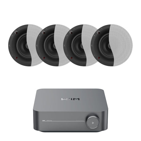 WiiM AMP WiFi & Bluetooth + Klipsch CS-16C II 6.5" Ceiling Speakers - K&B Audio