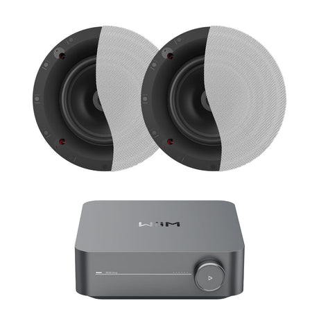 WiiM AMP WiFi & Bluetooth + Klipsch CS-16C II 6.5" Ceiling Speakers - K&B Audio