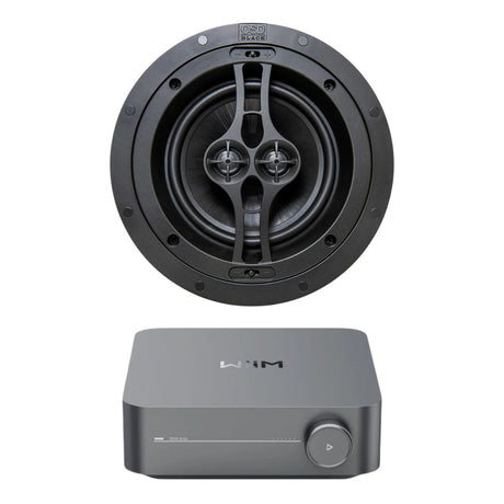 WIIM-AMP + OSD Audio Black Series R62DT 6.5" Single Stereo Ceiling Speaker - K&B Audio