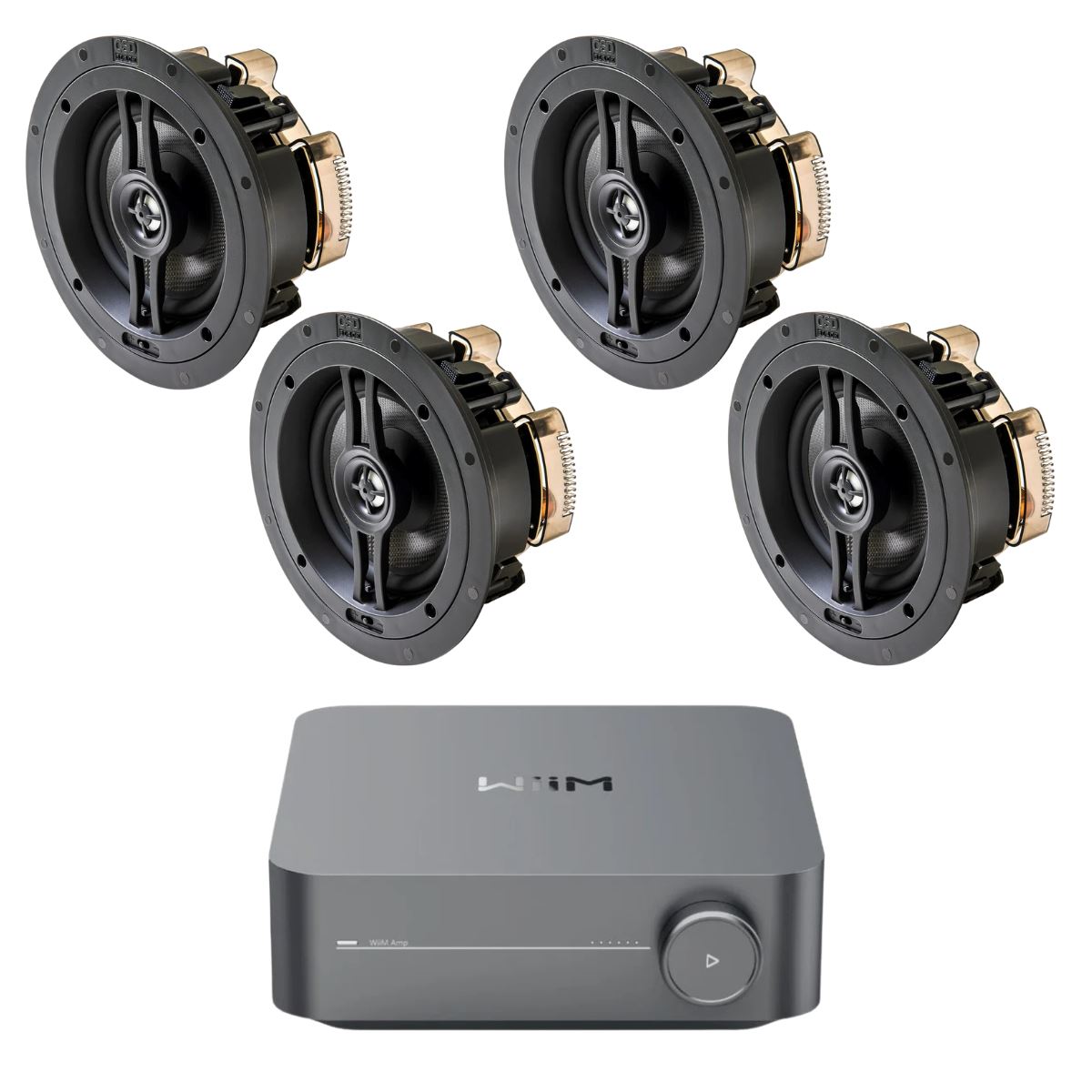 WiiM AMP + OSD Audio Black Series R63 6.5" Ceiling Speakers - K&B Audio