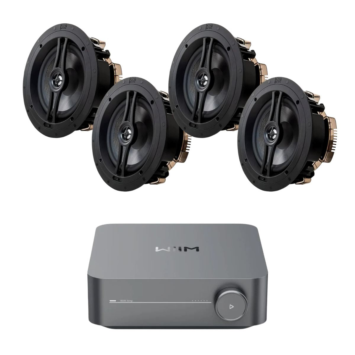 WiiM AMP + OSD Audio Black Series R83 8" Ceiling Speakers - K&B Audio