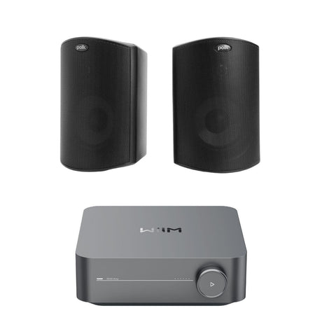 WiiM AMP + Polk Audio Atrium 4 4.5" Outdoor Speakers - K&B Audio