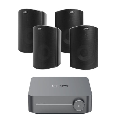 WiiM AMP + Polk Audio Atrium 4 4.5" Outdoor Speakers - K&B Audio