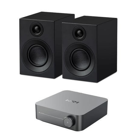 WiiM AMP + Pro-Ject Speaker Box 3E Carbon 3" Bookshelf Speakers - K&B Audio