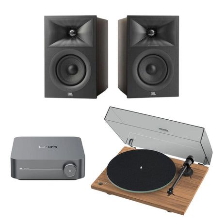 WiiM AMP + Pro-Ject T1 Phono SB + JBL Stage Bookshelf Speakers - K&B Audio