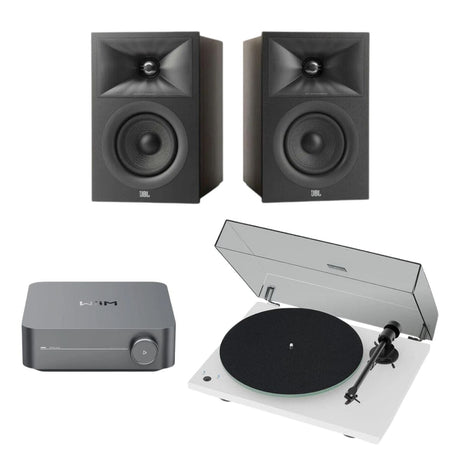 WiiM AMP + Pro-Ject T1 Phono SB + JBL Stage Bookshelf Speakers - K&B Audio