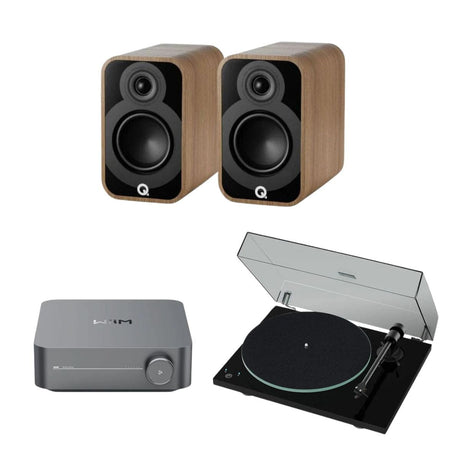 WiiM AMP + Pro-Ject T1 Phono SB + Q Acoustics 5000 Series Bookshelf Speakers - K&B Audio