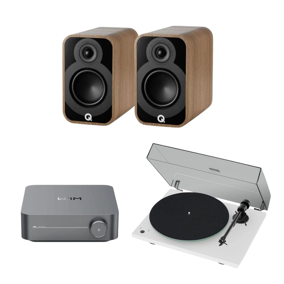 WiiM AMP + Pro-Ject T1 Phono SB + Q Acoustics 5000 Series Bookshelf Speakers - K&B Audio