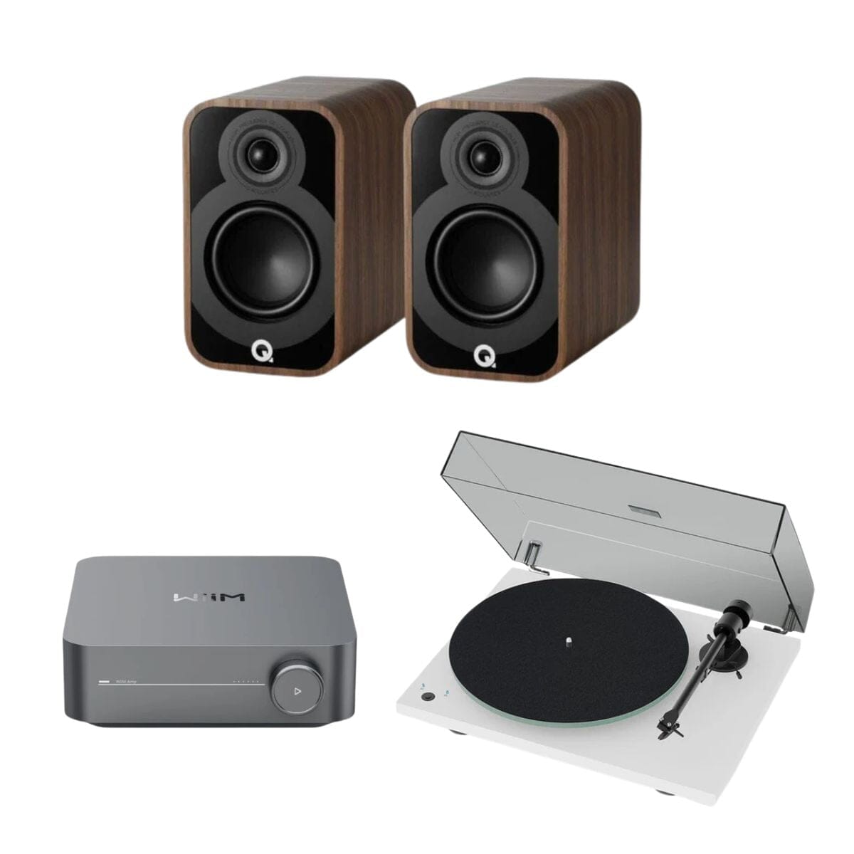 WiiM AMP + Pro-Ject T1 Phono SB + Q Acoustics 5000 Series Bookshelf Speakers - K&B Audio