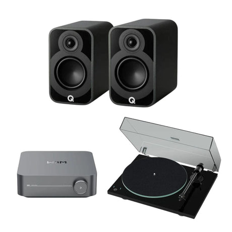 WiiM AMP + Pro-Ject T1 Phono SB + Q Acoustics 5000 Series Bookshelf Speakers - K&B Audio