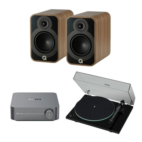 WiiM AMP + Pro-Ject T1 Phono SB + Q Acoustics 5000 Series Bookshelf Speakers - K&B Audio