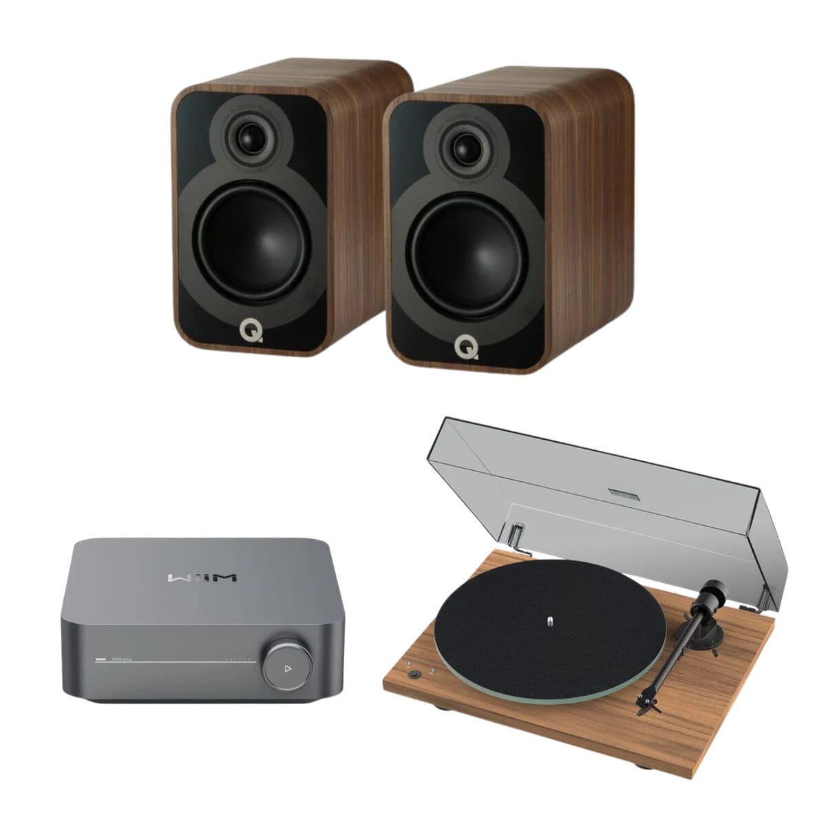 WiiM AMP + Pro-Ject T1 Phono SB + Q Acoustics 5000 Series Bookshelf Speakers - K&B Audio