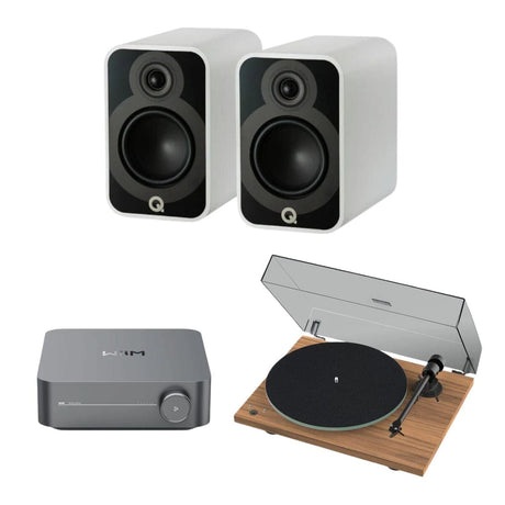 WiiM AMP + Pro-Ject T1 Phono SB + Q Acoustics 5000 Series Bookshelf Speakers - K&B Audio