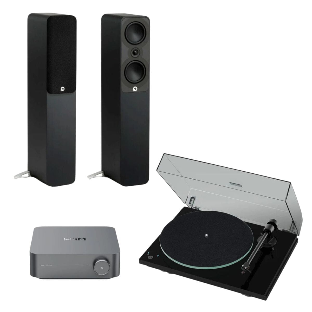 WiiM AMP + Pro-Ject T1 Phono SB + Q Acoustics 5000 Series Floorstanding Speakers - K&B Audio