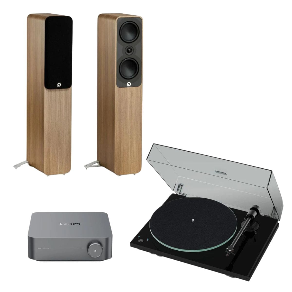 WiiM AMP + Pro-Ject T1 Phono SB + Q Acoustics 5000 Series Floorstanding Speakers - K&B Audio