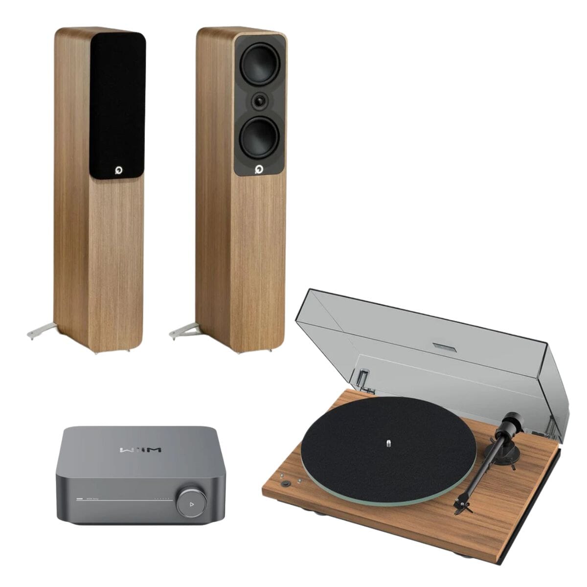 WiiM AMP + Pro-Ject T1 Phono SB + Q Acoustics 5000 Series Floorstanding Speakers - K&B Audio