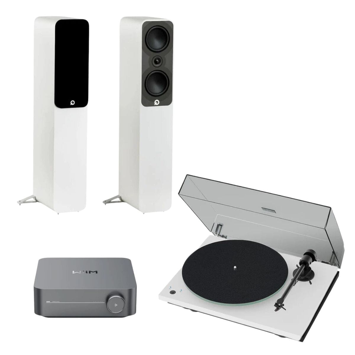 WiiM AMP + Pro-Ject T1 Phono SB + Q Acoustics 5000 Series Floorstanding Speakers - K&B Audio