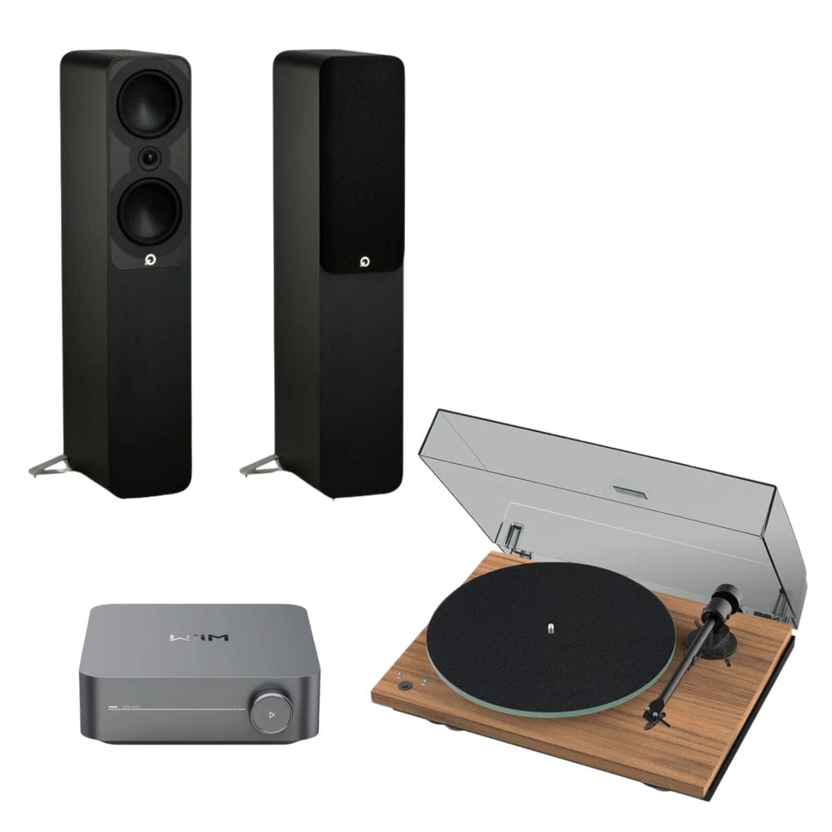 WiiM AMP + Pro-Ject T1 Phono SB + Q Acoustics 5000 Series Floorstanding Speakers - K&B Audio