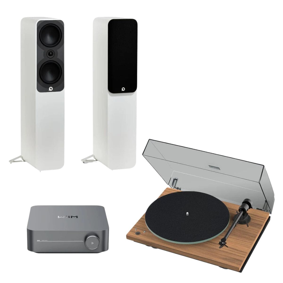 WiiM AMP + Pro-Ject T1 Phono SB + Q Acoustics 5000 Series Floorstanding Speakers - K&B Audio