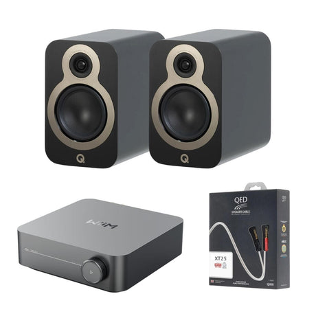 WiiM AMP + Q Acoustics 3020c Bookshelf Speakers - K&B Audio