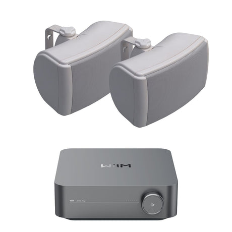 WiiM AMP WiFi & Bluetooth + Q Acoustics QI45EW 4.5" Outdoor Speakers - K&B Audio