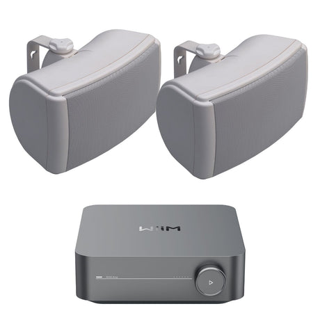 WiiM AMP WiFi & Bluetooth + Q Acoustics QI65EW 6.5" Outdoor Speakers - K&B Audio
