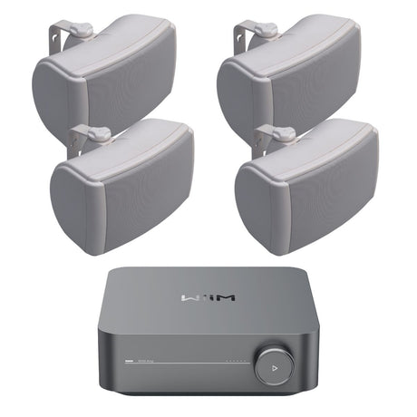 WiiM AMP WiFi & Bluetooth + Q Acoustics QI65EW 6.5" Outdoor Speakers - K&B Audio