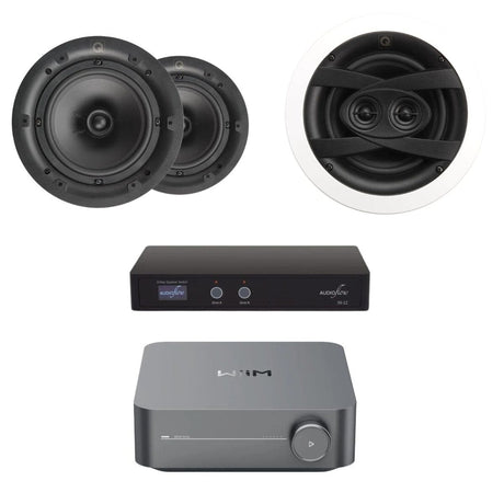 WiiM AMP + Q Acoustics QI65C + QI65CW-ST Bedroom & En-Suite Ceiling Speaker System - K&B Audio