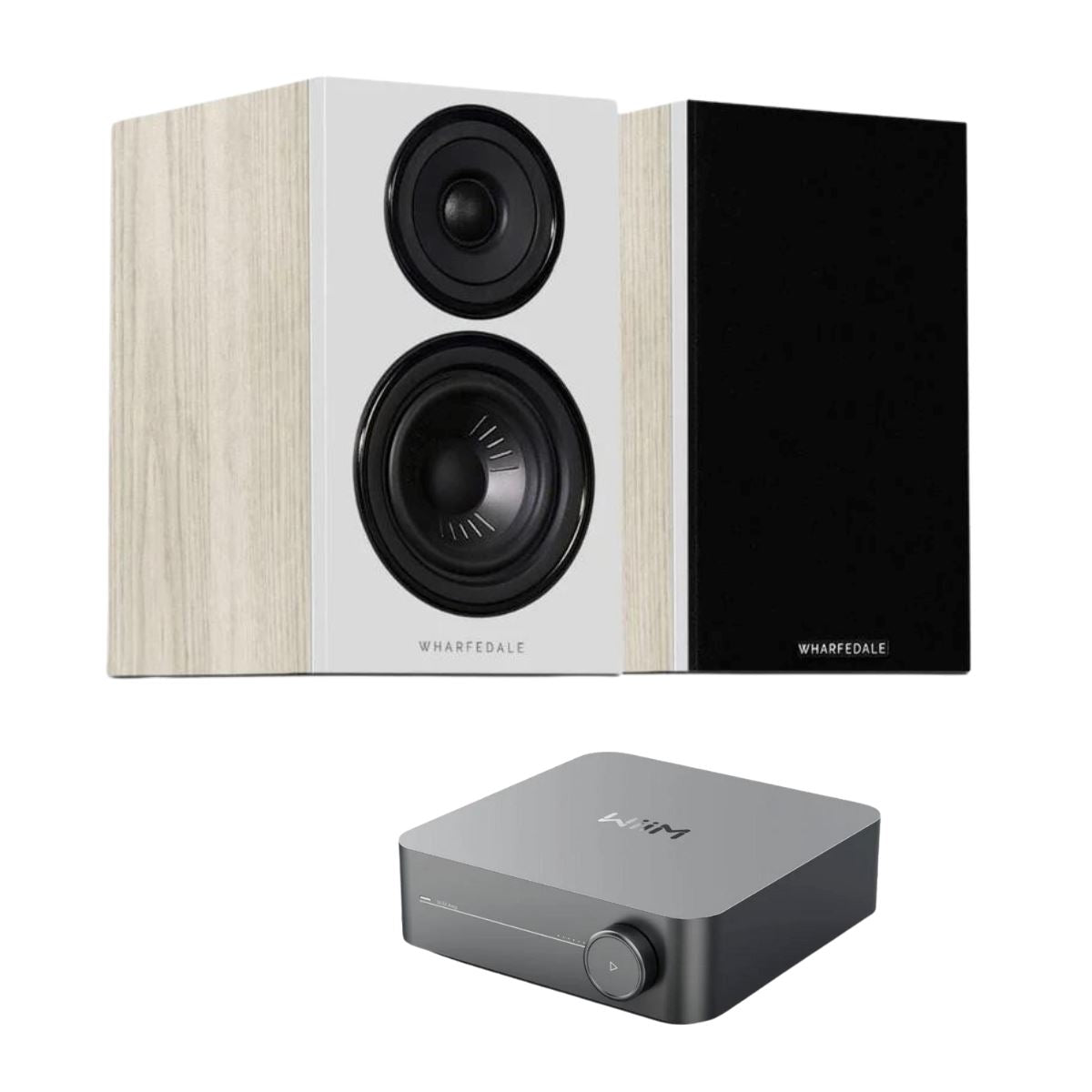 WiiM AMP + Wharfedale Diamond 12.2 Bookshelf Speakers - K&B Audio