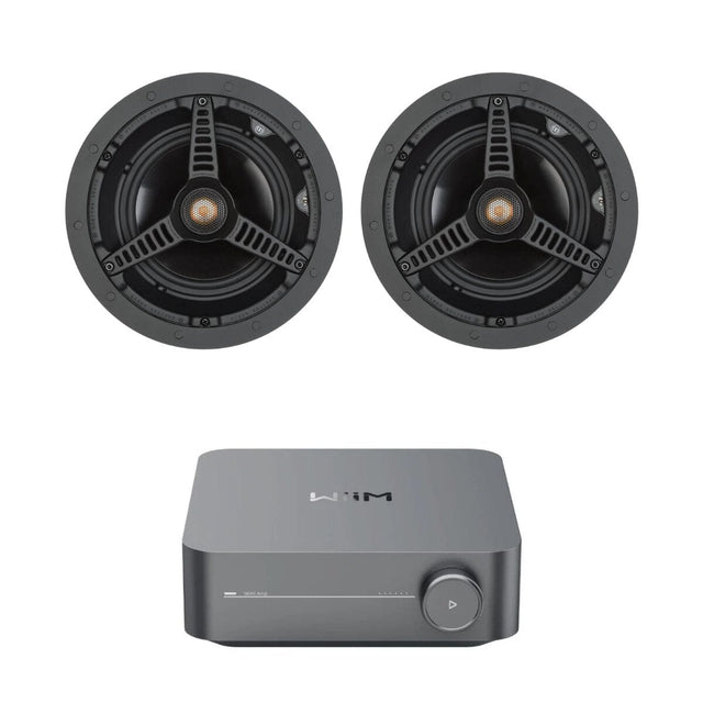 WiiM AMP Wi-Fi & Bluetooth Amplifier + Monitor Audio C165 6.5" Ceiling Speakers (Pair) - K&B Audio