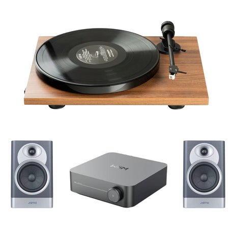 WiiM-AMP WiFi Multiroom Amplifier, Pro-Ject E1-Phono & JAMO S7-15B Speaker Bundle - K&B Audio