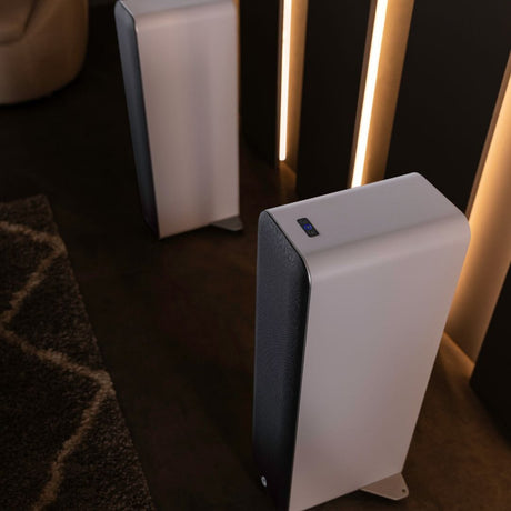 Q Acoustics M40 Active Floorstanding Speakers + WiiM Pro WiFi Music Streamer - K&B Audio