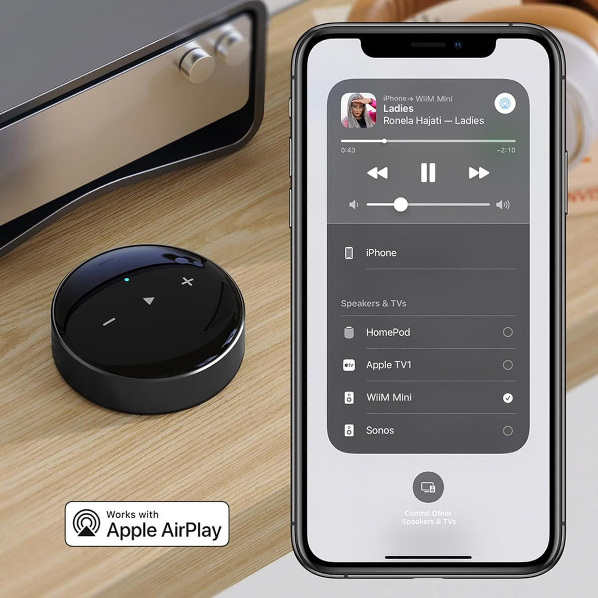 WiiM Mini WiFi Music Streamer with Multiroom, Airplay 2, Spotify Connect & Alexa - K&B Audio