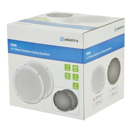 Adastra OD6-W4 OD Series 100W 6.5" Water Resistant In Ceiling Speakers (Pair) - K&B Audio