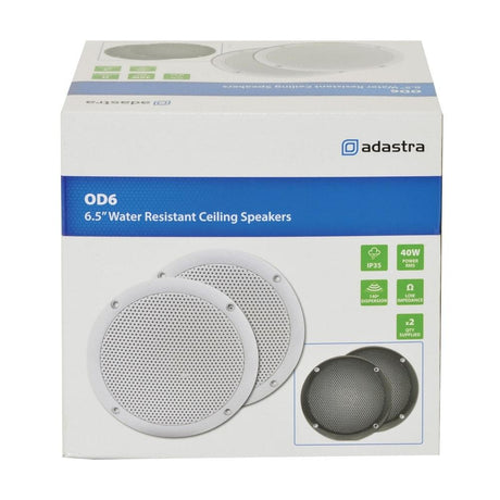 Adastra OD6-W4 OD Series 100W 6.5" Water Resistant In Ceiling Speakers (Pair) - K&B Audio