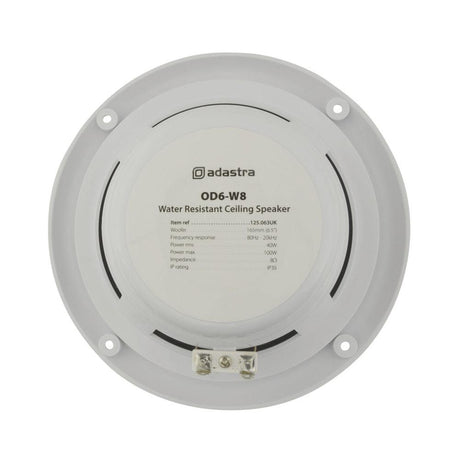 Adastra OD6-W8 OD Series 100W 6.5" Water Resistant In Ceiling Speakers (Pair) - K&B Audio