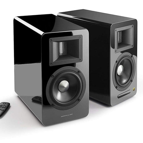 Airpulse A100 Hi-Res Active Bookshelf Speakers with Bluetooth (Pair) - K&B Audio