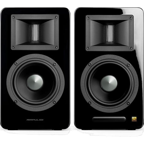 Airpulse A100 Hi-Res Active Bookshelf Speakers with Bluetooth (Pair) - K&B Audio