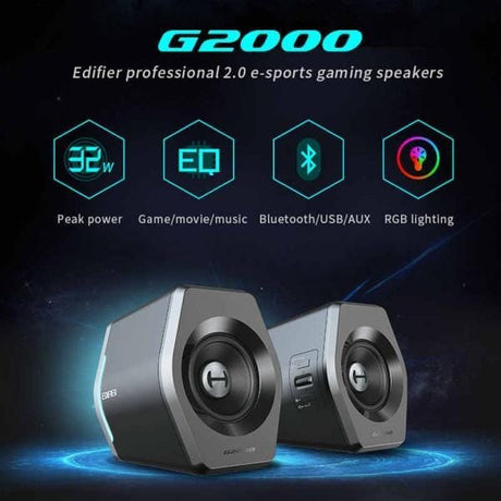 Edifier HECATE G2000 2.0 Gaming Speakers with Bluetooth & RGB Lights - K&B Audio