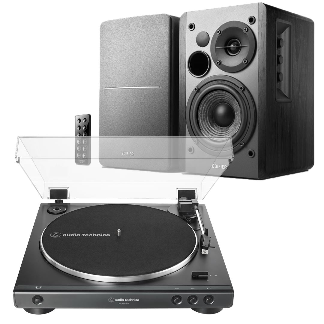 Edifier R1280DB & Audio-Technica LP60X Turntable + Speakers – K&B Audio