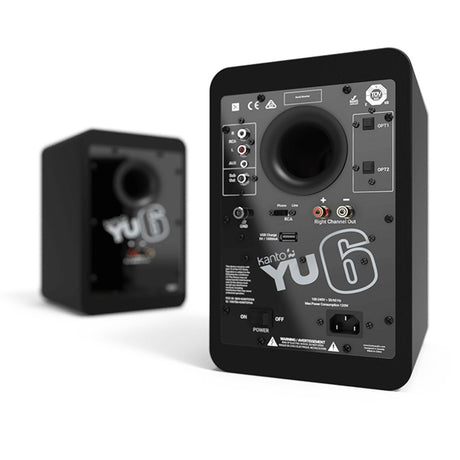 [OPEN BOX] Kanto Audio YU6 5.25" Active Bookshelf Speakers with Bluetooth - Black - K&B Audio