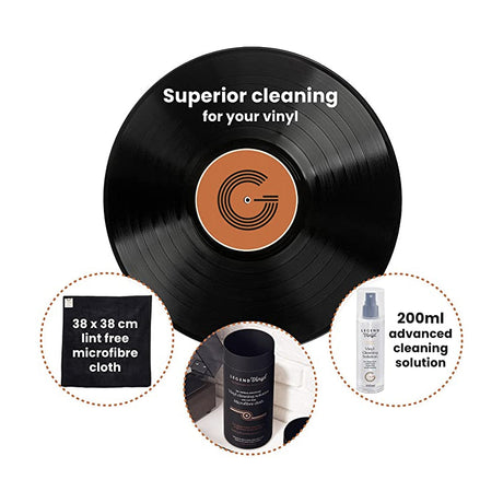 Legend Vinyl Record Cleaning Solution & Microfibre Cloth - K&B Audio