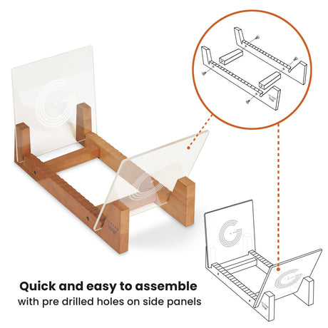 Legend Vinyl LP Record Storage Stand with Acrylic Ends - K&B Audio